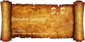 Daruka Dezső névjegykártya